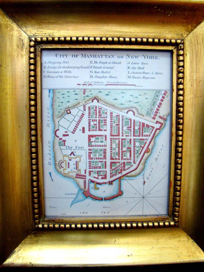"City of Manhattan on New York" circa 1764 reprinted in 1864